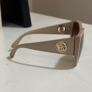 Burberry Tan Sunglasses with Gold Logo